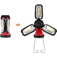 Nemere Şarjlı Katlanabilir 3 Xcob LED + 3W LED Çok Fonksiyonlu Kamp Feneri P-8801