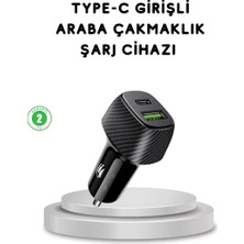 Nemere Ithalat 38W Araç Şarj Cihazı Type-C Pd USB Hızlı Şarj Çift Port