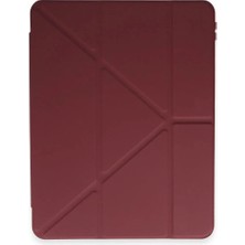 Colezium Ipad Pro 12.9 (2021) Kılıf Kalemlikli Mars Tablet Kılıfı - Mürdüm