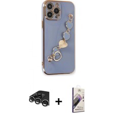 Marsilyan™- iPhone 14 Pro Max Kılıf Nova Işık Prime - Siyah Bilvis 3D Mat Cam Ekran Koruyucu + Raze Metal Kamera Lens - Gs