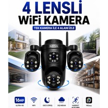 MPIA SHIRO 16MP 4 Lensli Akıllı Güvenlik Kamerası Hieasy Wifi Gece Görüş Sesli Kişi Takibi