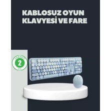 Nemere Ithalat Retro Daktilo Stilli Kablosuz Klavye Mouse Seti – Sessiz ve Şık