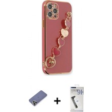 Marsilyan™- iPhone 12 Pro Kılıf Nova Işık Prime - Şeffaf Uv Polymer Nano Ekran Koruyucu + Metal Kamera Lens Koruma Cam - Gd