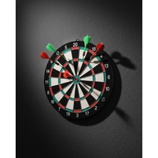 Nemere Ithalat 17 Inç Dart Tahtası Sağlam Ahşap Gövde ve Metal Iğneli Dart Okları