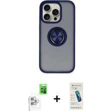 Marsilyan™- iPhone 16 Pro Kılıf Yörünge Çizgi - Şeffaf Pasifik Cam Ekran Koruyucu + Raze Metal Kamera Lens - Bz