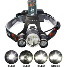 Nemere Boruit T6 Kafa Feneri 5000 Lumens 3xcree Xm-T6+2r5 Lamba LED Kamp Lambası
