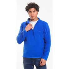 Slazenger SANNE IN Erkek Dik Yaka Fermuarlı Saks Mavi Polar