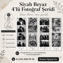 Moduler Market Siyah Beyaz Kore Tarzı 4’lü Fotoğraf Şeridi
