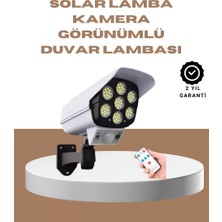Nemere İthalat Güneş Enerjili LED Lamba + Güvenlik Kamerası Görünümlü– 5-8 M Hareket Algılamalı, Beyaz