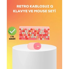 Nemere İthalat Renkli Retro Tuş Takımlı Klavye – 3 Cihaz Bağlantısı, Medya Kısayol Tuşları Nemere Ithal