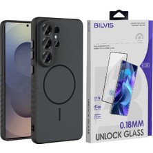 Vendas Samsung Galaxy S26 Ultra Kılıf M-safe Şarj Özellikli Zore Tea Kapak + Bilvis HD Cam Ekran Koruyucu