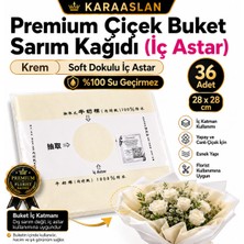 Mutkin Premium Çiçek Buket Sarım Kağıdı İç Astar – Krem – Su Geçirmez – 28x28 cm – 36 Adet