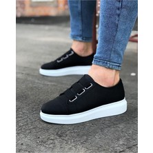 Ramer JY026 Astor Erkek Günlük Lastikli Cilt Spor Sneaker Ayakkabı Cbt - Siyah