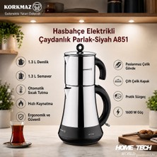 Korkmaz Hasbahçe Elektrikli Çaydanlık Parlak-Siyah A851