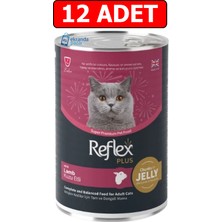 Reflex Plus Kuzulu Kedi Konserve 400GR 12 Adet Jöle Içinde Et Parçacıklı Yetişkin Kedi