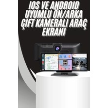 Nemere İthalat 4K 10.2 Inç Çift Kameralı Araç Multimedya Ekranı Carplay Kablosuz Tüm Cihazlara Uyumlu Nemere