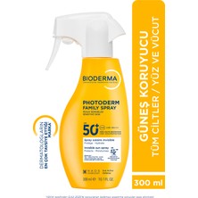Bioderma Photoderm Spray SPF50+ Tüm Ciltler için Aile Boyu Sprey Formda Yüksek Korumalı Güneş Kremi 300 ml
