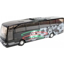 Welly 1:60 Ölçek Metal Mercedes Benz Travego Siyah Die-Cast Otobüs Gerçekçi Detaylar