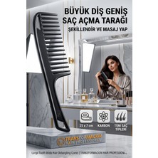 Transformacion Anti-Statik Karbon Geniş Dişli Saç Açma ve Dolaşık Giderici Masaj Tarağı716850