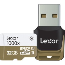 Lexar 32GB MicroSDHC Hafıza Kartı 1000X UHS-II Yüksek Hızda Okuma ve Yazma Hızı Class10 U3 (LSDMI32GCBEU1000R)