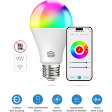 Şımart Akıllı RGB LED Ampul Wi-Fi 16M Renk, Uzaktan Kontrol ve Sesli Asistan Uyumlu