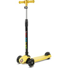 Babyhope JY-H01 Sarı Işıklı Power Scooter 2 - 4 Yaş Arası Çocuklar İçin Katlanabilir ve Güvenli