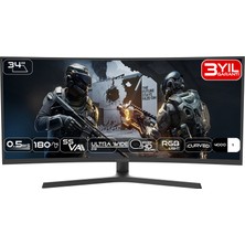 Fazeon X34F180QP 34" 180Hz 0.5ms Fast Va Uwqhd Hdmı*2+Dp*1+Usb*1 Rgb Has Gamıng Monıtor
