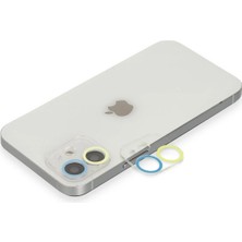 Svoria Store Mey Ithalat®   iPhone 12 Mini Renkli Kamera Lens Koruma Cam - Sarı-Mavi