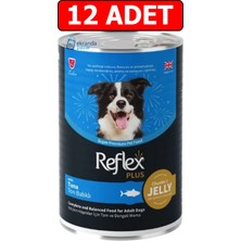 Reflex Plus Ton Balıklı Köpek Konservesi 400GR 12 Adet Jöle Içinde Et Parçacıklı Yetişkin Köpek