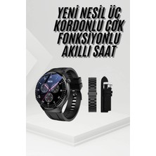 Amoled Ekran Metal Deri Silikon Kordonlu Uyku ve Sağlık Takibi Nemere