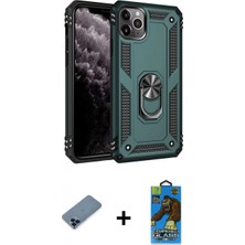 Marsilyan™- iPhone 11 Pro Max Kılıf Ahenk Klasik Koleksiyonu - Siyah 18D Cam Ekran Koruyucu + Metal Kamera Lens Koruma Cam - Mı