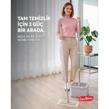 Ceraware Home Care Premium Hijyen Seti Dual System Kare Mop Pratica Click Mop 2 Mikrofiber Bez
