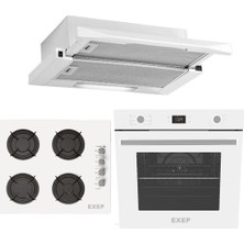Exep Trea Beyaz 3 Lü Ankastre Set E4E-EO320-EF260 A+ Enerji Sınıfı Modern Mutfak Uyumlu