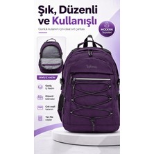 Young 51537 Purple Mor Unisex Çok Cepli Suya Dayanıklı Sırt Çantası