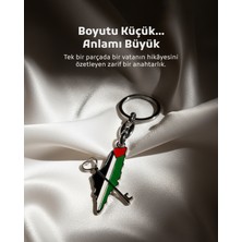 Zaytoon Filistin Renkli Harita Dönüş Anahtarı Figürlü Metal Anahtarlık, Unisex