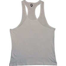 Top Glory Beyaz Sporcu Atleti Fitness Gym Tank Top %100 Pamuklu 2XL Erkek Üst