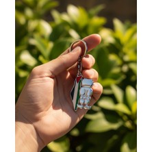 Zaytoon Filistin Renkli Harita Hanzala Figürlü Metal Anahtarlık, Unisex