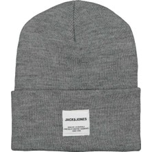 Jack & Jones Jaclong Knıt Gri Erkek Bere Standart Beden Akrilik Malzemeden Üretilmiştir 12150627-Grey
