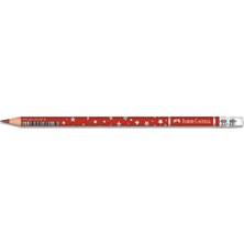 Faber-Castell Yıldız Desenli Silgili Kırmızı Başlık Kalemi 1131459001 12 Li Paket 12 Adet