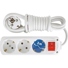 Almera 3lü 3mt Anahtarlı Topraklı Priz (9230203)