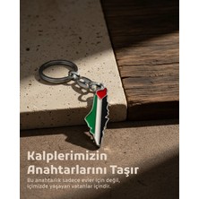 Zaytoon Filistin Renkli Harita Metal Anahtarlık, Unisex