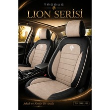 Trobus Mercedes Citan 2012-2021 Uyumlu Lion Serisi 2+1 Ticari Tay Tüyü Bej Siyah Bej Koltuk Kılıfı