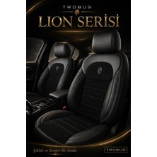 Trobus Peugeot 307 2001-2008 Uyumlu Lion Serisi 2+1 Ticari Tay Tüyü Siyah Koltuk Kılıfı