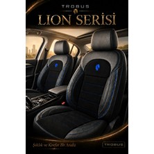 Trobus Ford Kuga 2017-2019 Uyumlu Lion Serisi 2+1 Ticari Tay Tüyü Mavi Koltuk Kılıfı