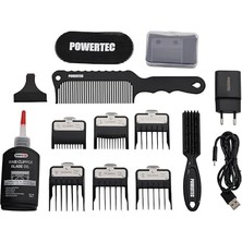 Assess Store Powertec TR-4800 Tam Profesyonel 9.000RPM 8 Kademeli Saç-Sakal Kesim Makinesi +Yedek Seramik Bıçak Seti