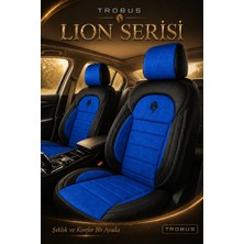 Trobus Vw Caddy 2020 Uyumlu Lion Serisi 2+1 Ticari Tay Tüyü Mavi Siyah Koltuk Kılıfı