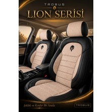 Trobus Vw Passat B8 2015-2020 Uyumlu Lion Serisi 2+1 Ticari Tay Tüyü Bej Siyah Koltuk Kılıfı