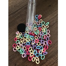 Gülümse Gel Şeffaf Büyük Boy Tüp Kutuda Renkli Küçük Boy 100 Adet Havlu Lastik Toka Kız Çocuk Kadın