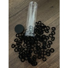 Gülümse Gel Şeffaf Büyük Boy Tüp Kutuda Siyah Küçük Boy 100 Adet Havlu Lastik Toka Kız Çocuk Kadın