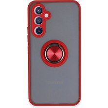 Mey Ithalat®  Samsung Galaxy A34 5g Kılıf Montreal Yüzüklü Silikon Kapak - Kırmızı
